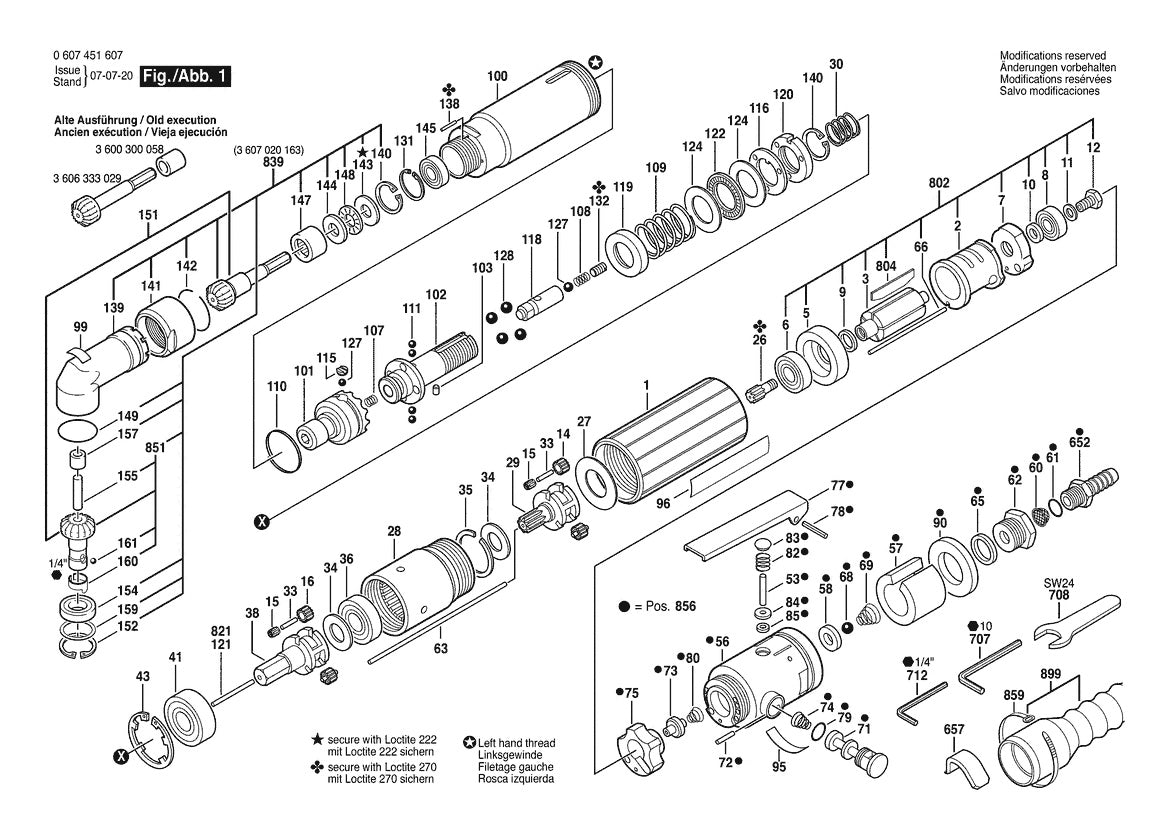 Vue éclatée Bosch 370W DWAS 27-360 0 607 451 607 - page 1