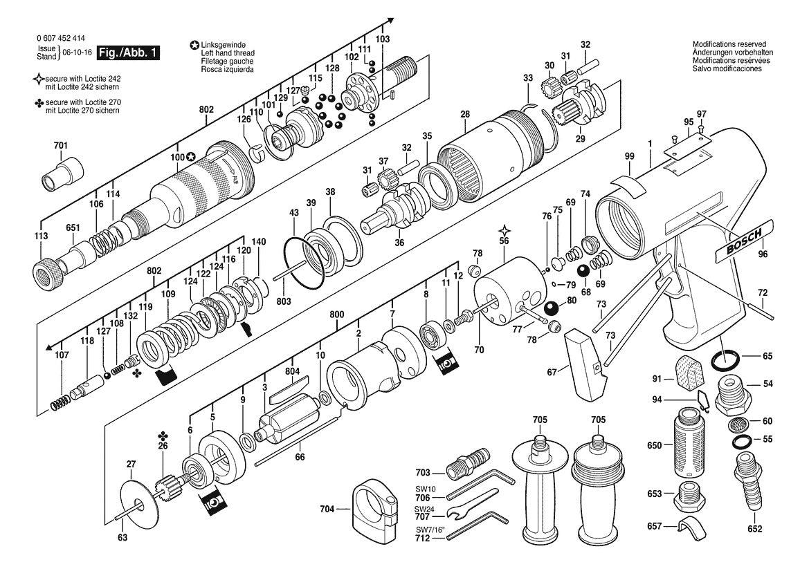Vue éclatée Bosch 550 WATT-SERIE 0 607 452 414 - page 1