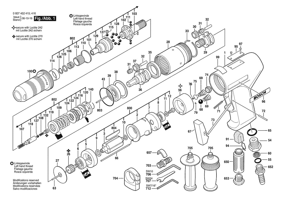 Vue éclatée Bosch 550 WATT-SERIE 0 607 452 416 - page 1