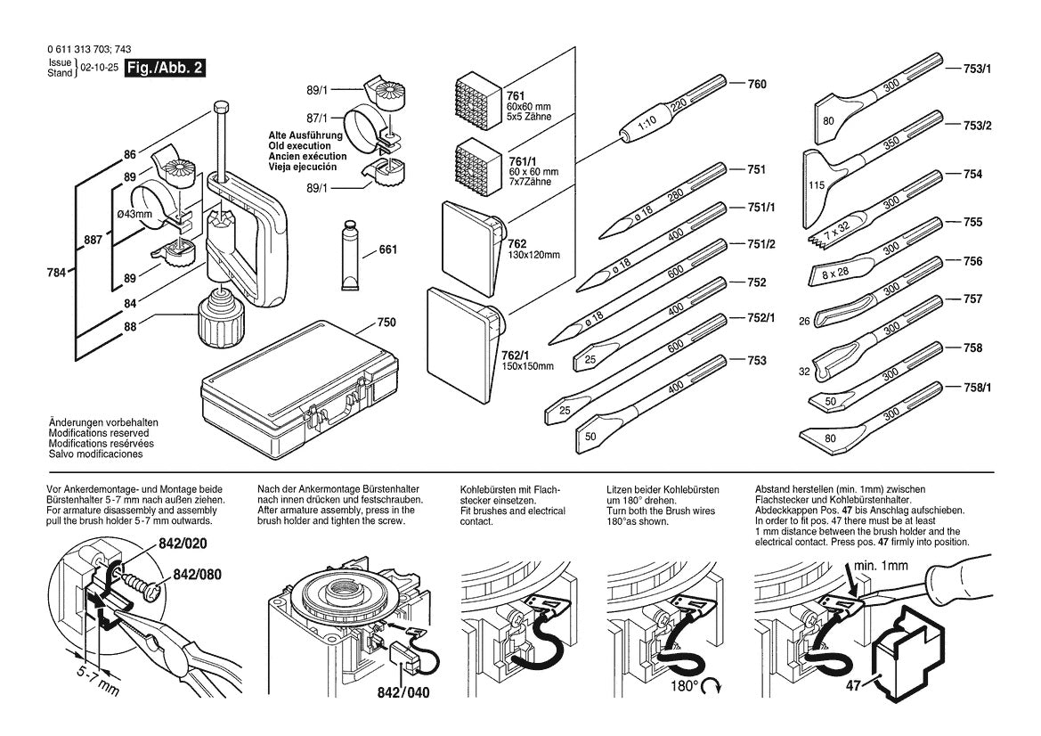 Vue éclatée Bosch GSH 5 CE 0 611 313 703 - page 2