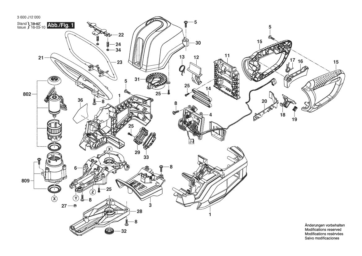 Vue éclatée Bosch GHE 60 T 3 600 J12 001 - page 1
