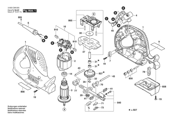 Vue éclatée Bosch PFZ 500 E 3 603 C98 000 - page 1