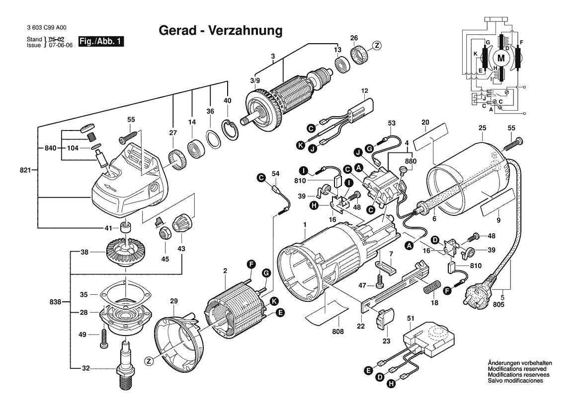 Vue éclatée Bosch PWS 850 CE 3 603 C99 930 - page 1