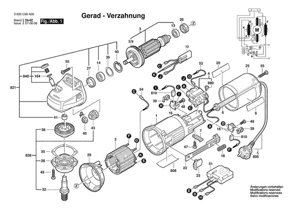 Vue éclatée Bosch PWS 7-125 CE 3 603 C99 A30 - page 1
