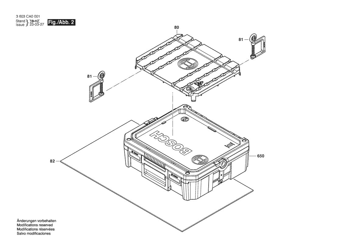 Vue éclatée Bosch PST 700 E 3 603 CA0 001 - page 2