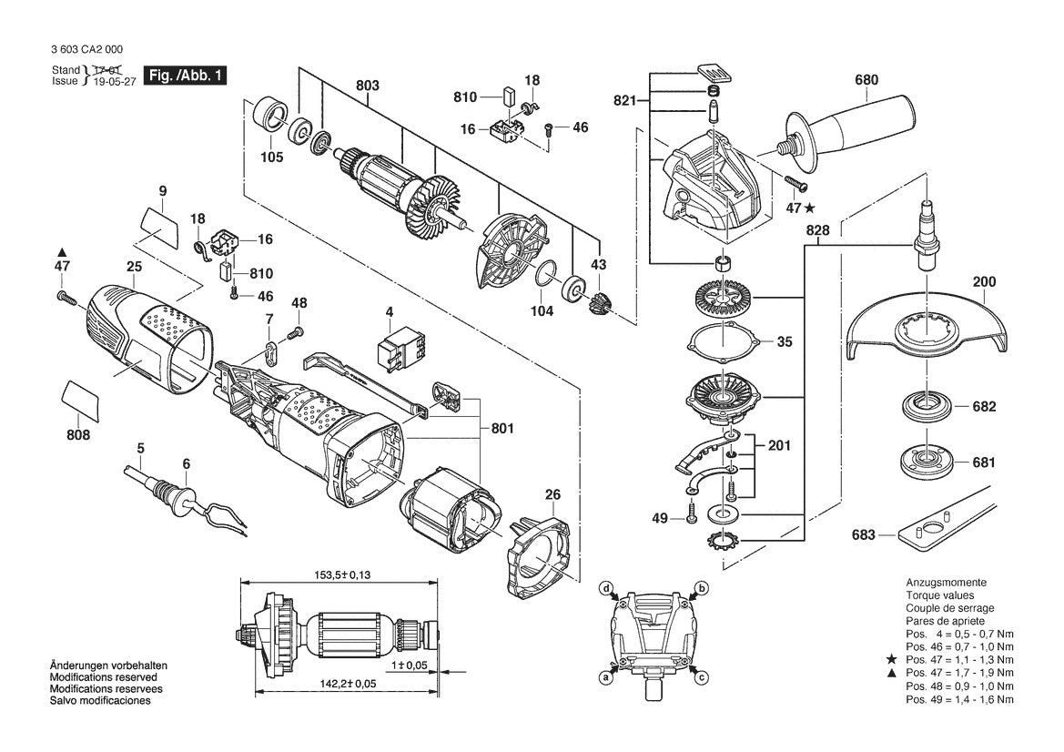 Vue éclatée Bosch PWS 700-125 3 603 CA2 001 - page 1