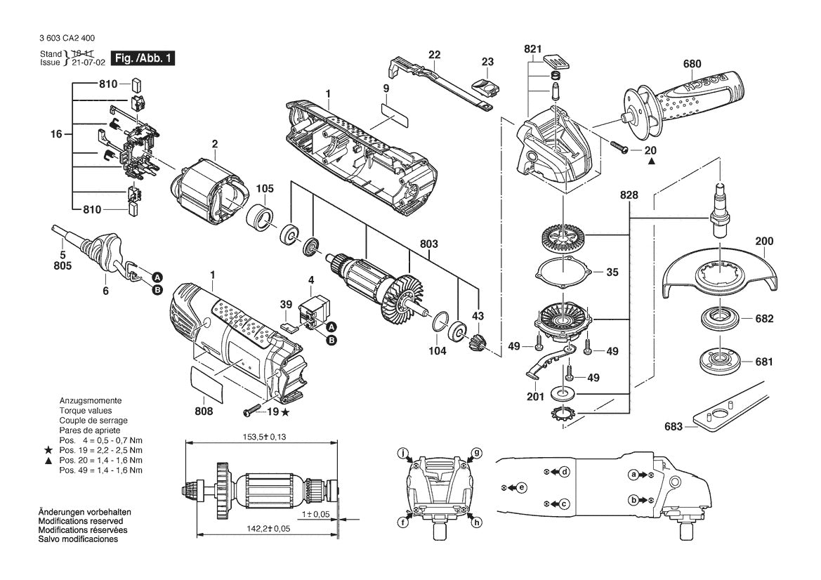 Vue éclatée Bosch PWS 850-125 3 603 CA2 701 - page 1