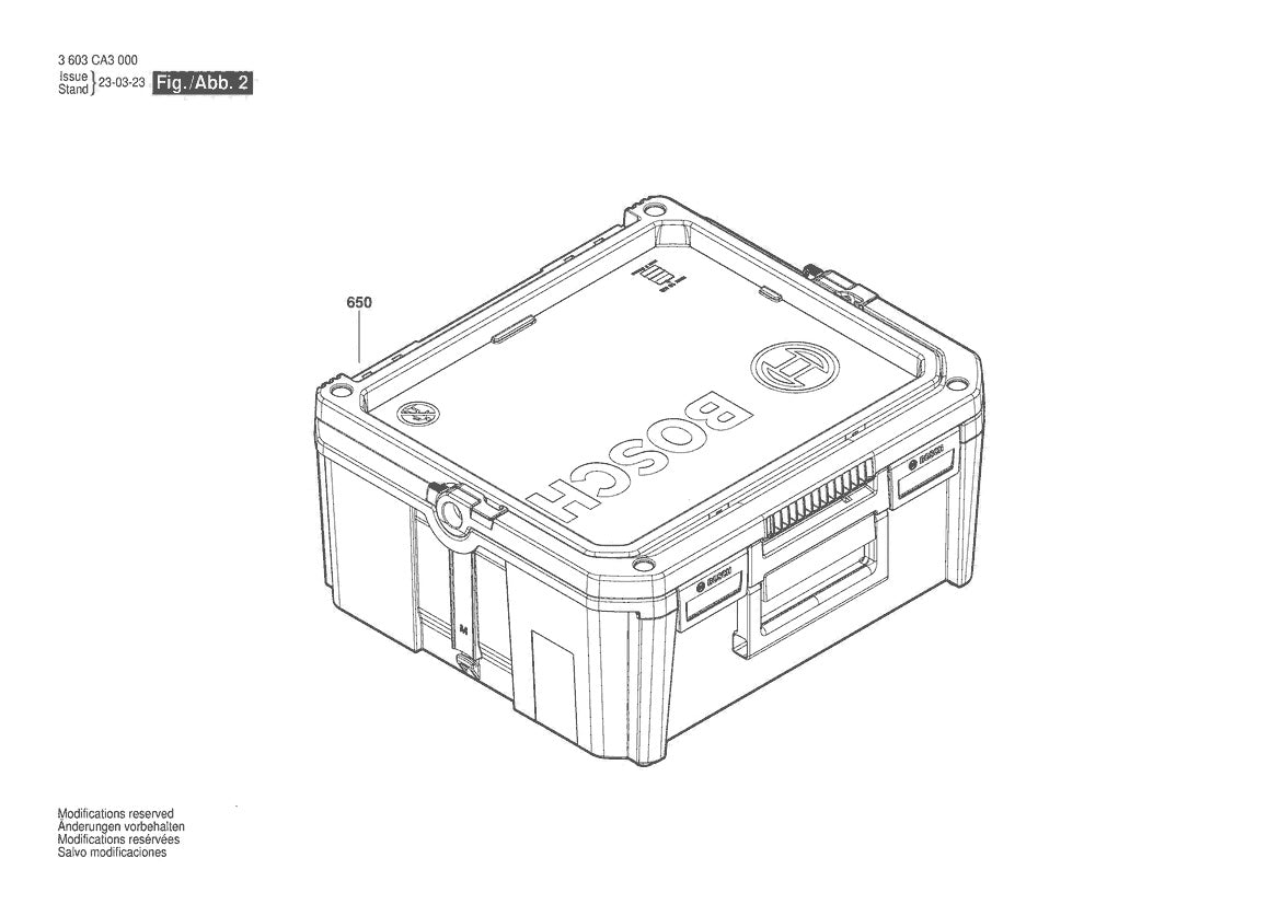 Vue éclatée Bosch PEX 260 AE 3 603 CA3 050 - page 2