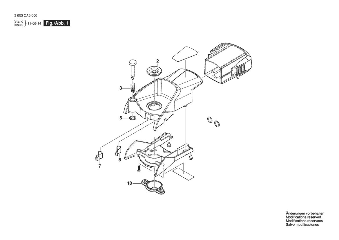 Vue éclatée Bosch PDC 1 3 603 CA5 000 - page 1
