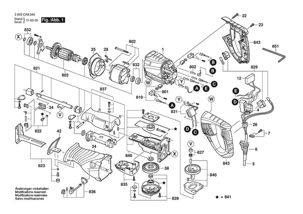 Vue éclatée Bosch PSA 1150 3 603 CA8 040 - page 1