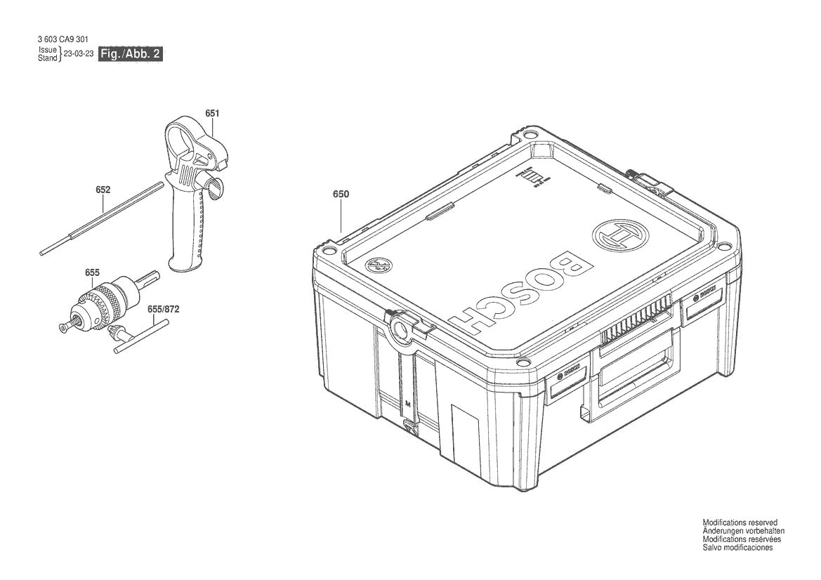Vue éclatée Bosch PBH 2100 SRE 3 603 CA9 321 - page 2