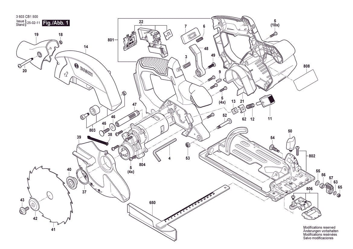 Vue éclatée Bosch EasyCirc 18V-48 3 603 CB1 500 - page 1