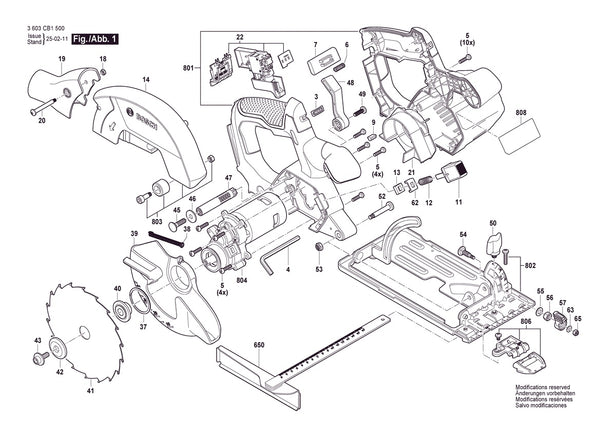 Vue éclatée Bosch EasyCirc 18V-48 3 603 CB1 500 - page 1