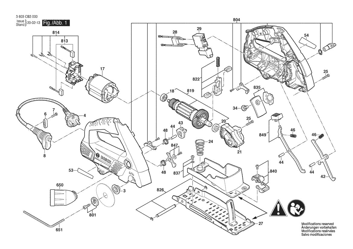 Vue éclatée Bosch PKS 16 Multi 3 603 CB3 070 - page 1