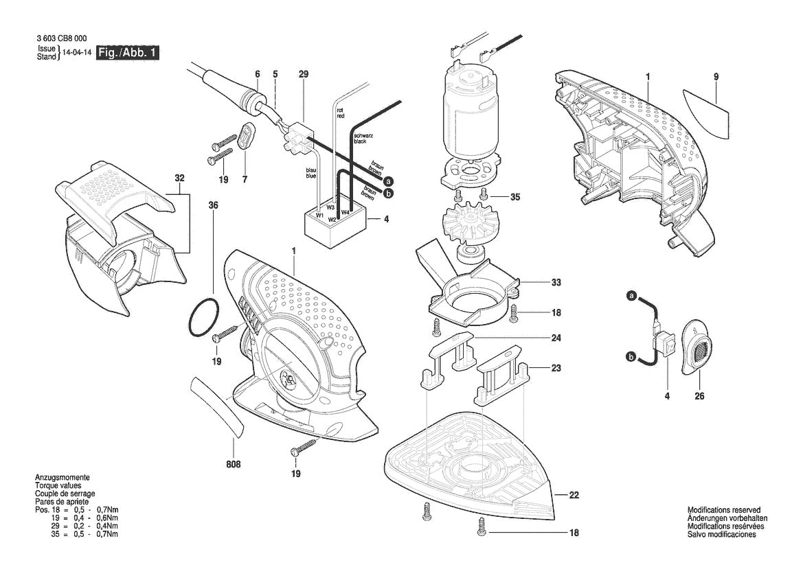 Vue éclatée Bosch 3 603 CB8 000 - page 1