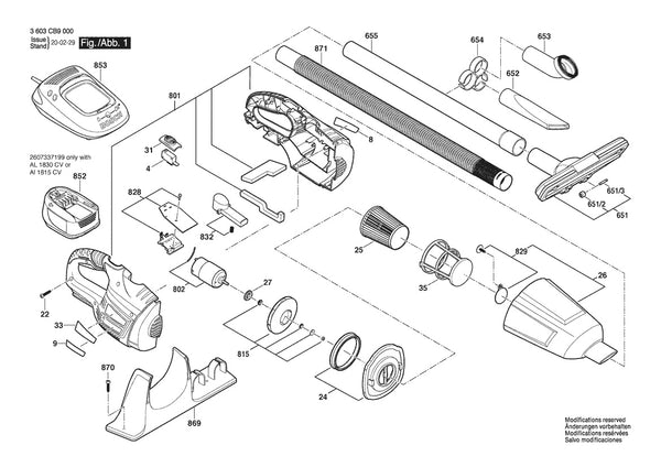 Vue éclatée Bosch PAS 18 LI 3 603 CB9 000 - page 1