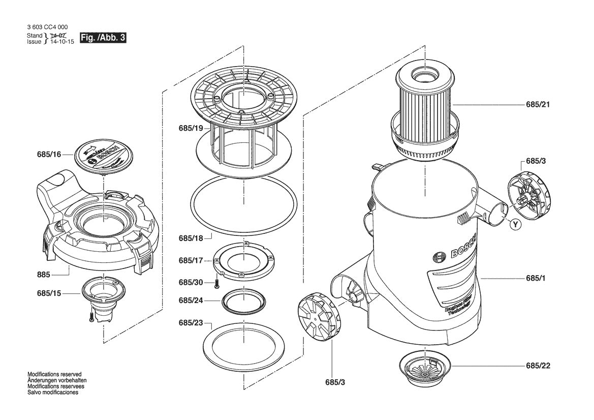 Vue éclatée Bosch PWR 180 CE 3 603 CC4 000 - page 3