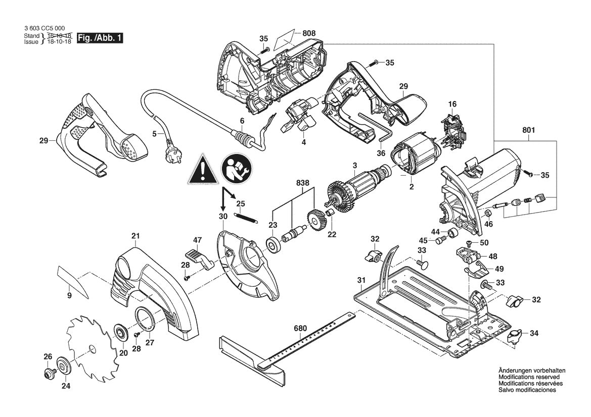 Vue éclatée Bosch PKS 40 3 603 CC5 000 - page 1