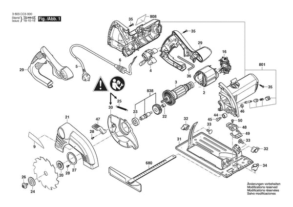 Vue éclatée Bosch PKS 40 3 603 CC5 000 - page 1
