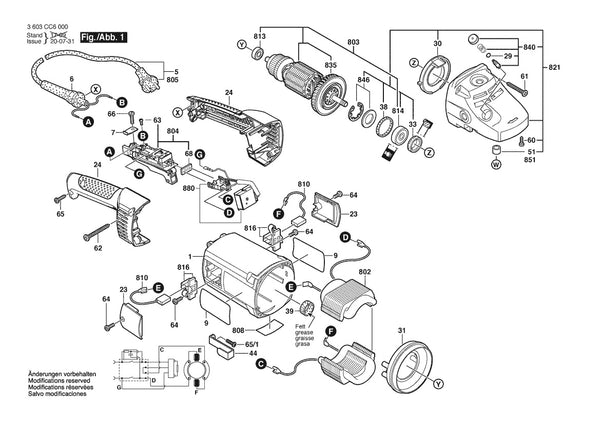 Vue éclatée Bosch PWS 2000-230 JE 3 603 CC6 000 - page 1