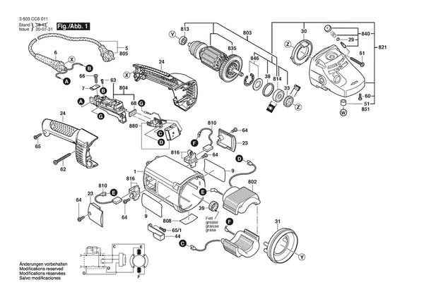 Vue éclatée Bosch PWS 2000-230JE 3 603 CC6 031 - page 1