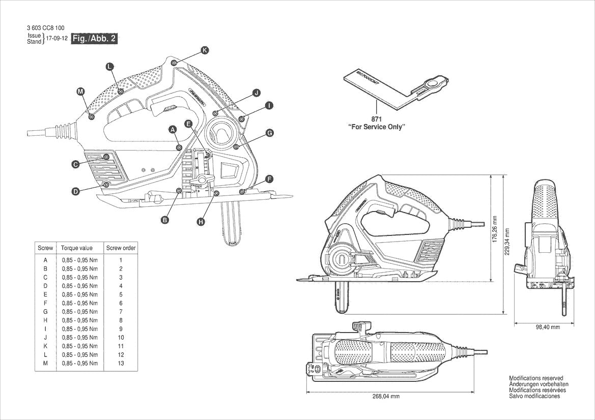 Vue éclatée Bosch AdvancedCut 50 3 603 CC8 170 - page 2
