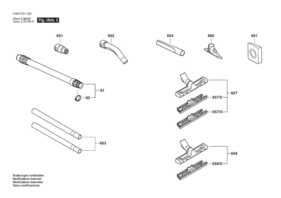 Vue éclatée Bosch AdvancedVac 20 3 603 CD1 200 - page 2