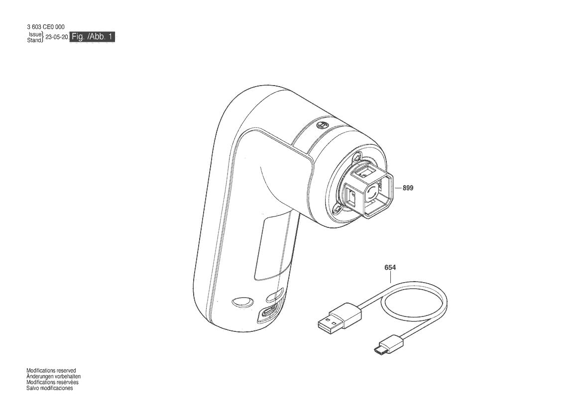 Vue éclatée Bosch 3 603 CE0 000 - page 1
