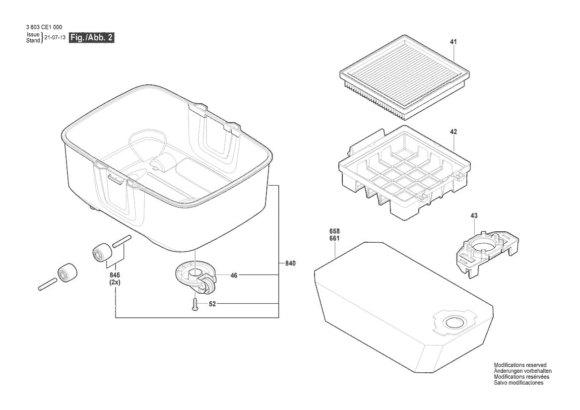 Vue éclatée Bosch AdvancedVac 18V-8 3 603 CE1 000 - page 2