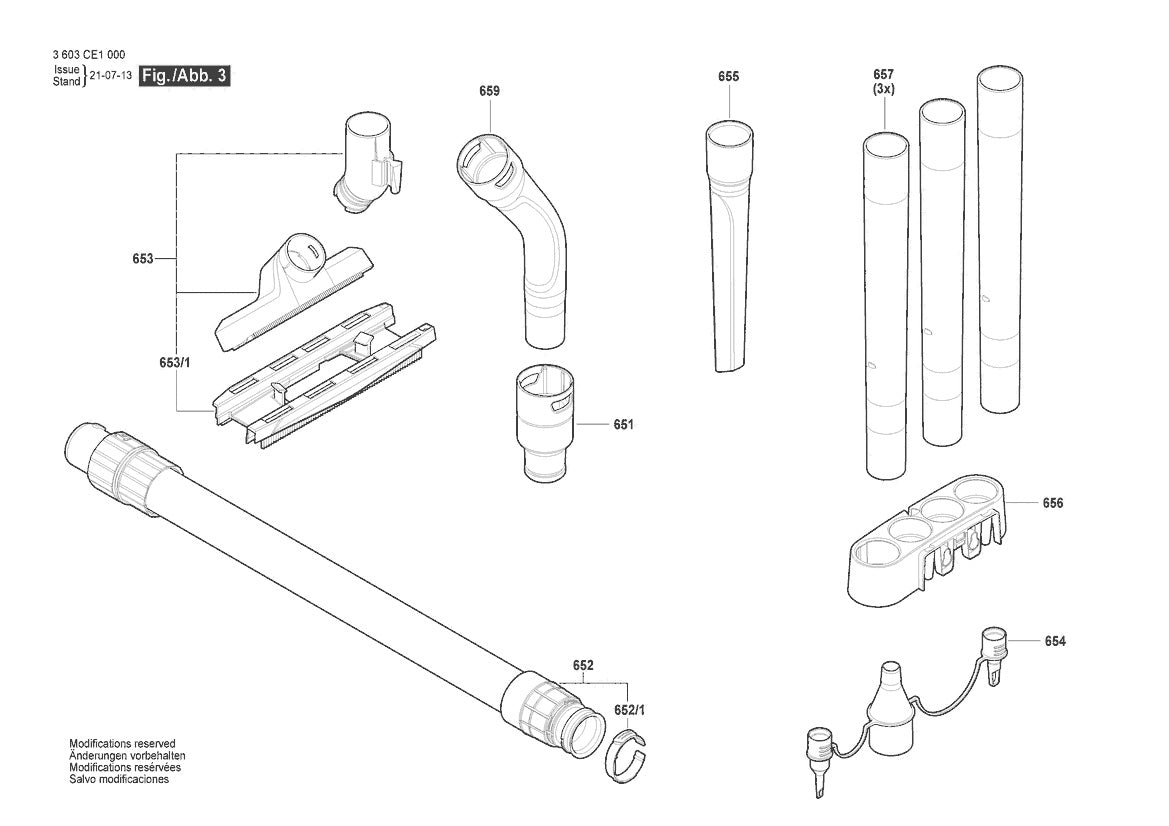 Vue éclatée Bosch AdvancedVac 18V-8 3 603 CE1 000 - page 3