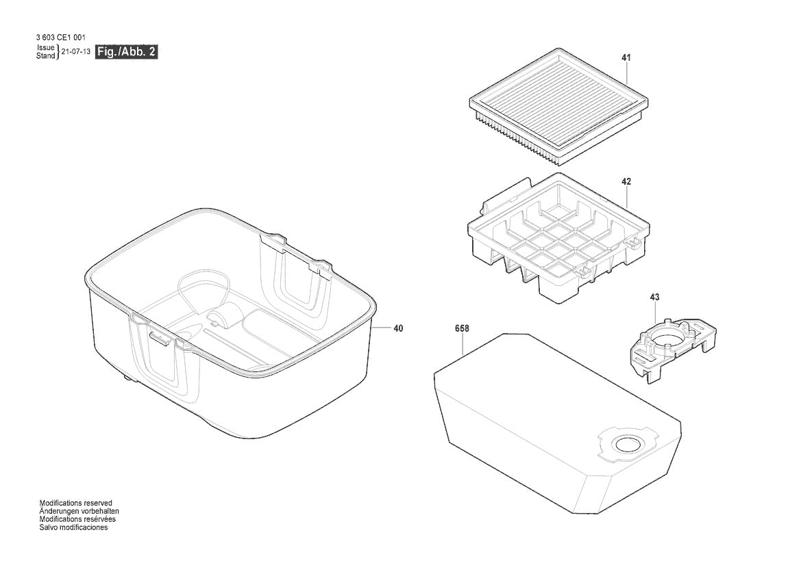 Vue éclatée Bosch AdvancedVac 18V-8 3 603 CE1 001 - page 2