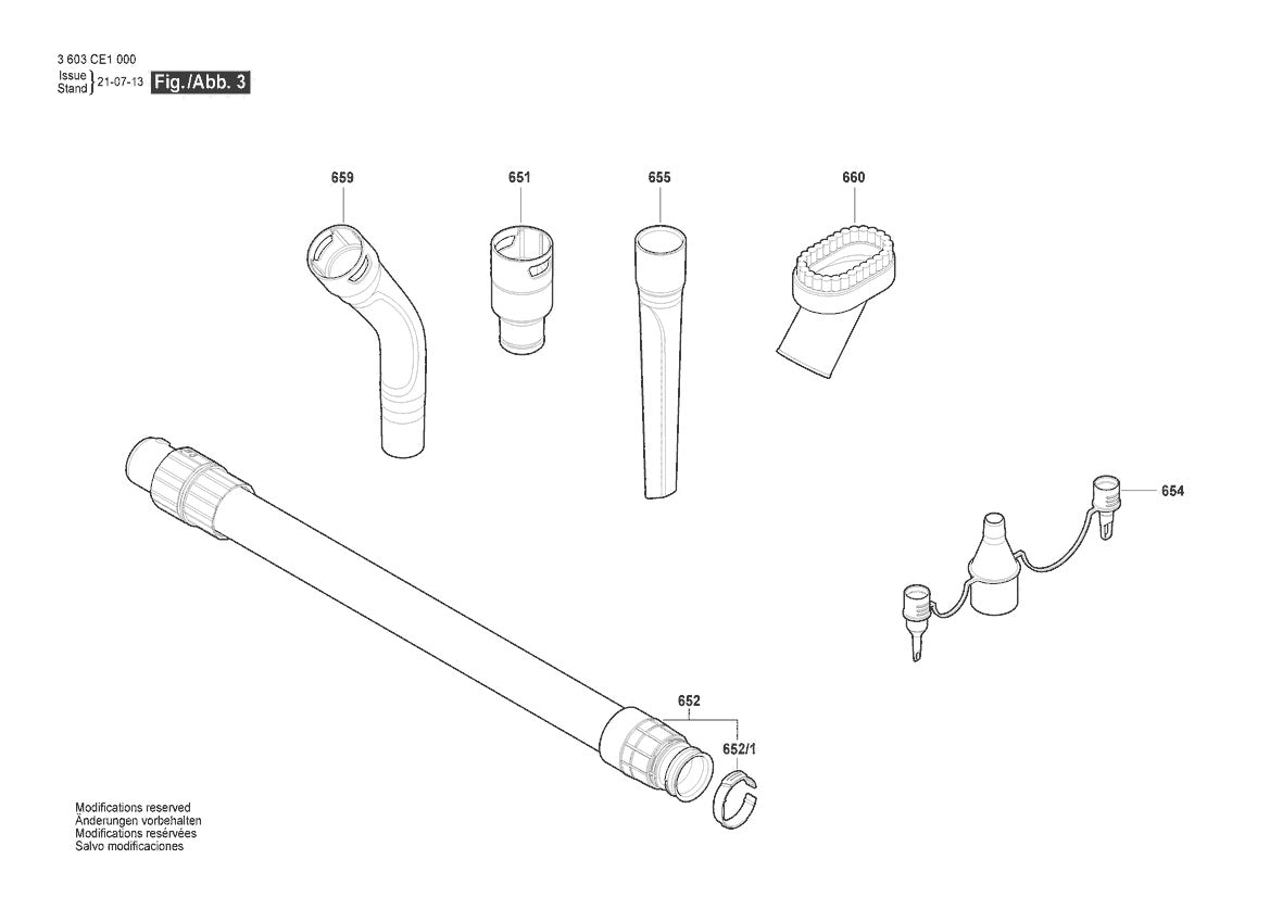 Vue éclatée Bosch AdvancedVac 18V-8 3 603 CE1 001 - page 3