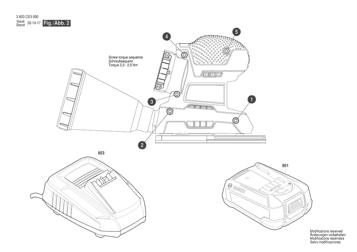 Vue éclatée Bosch EasySander 18V-8 3 603 CE3 000 - page 2