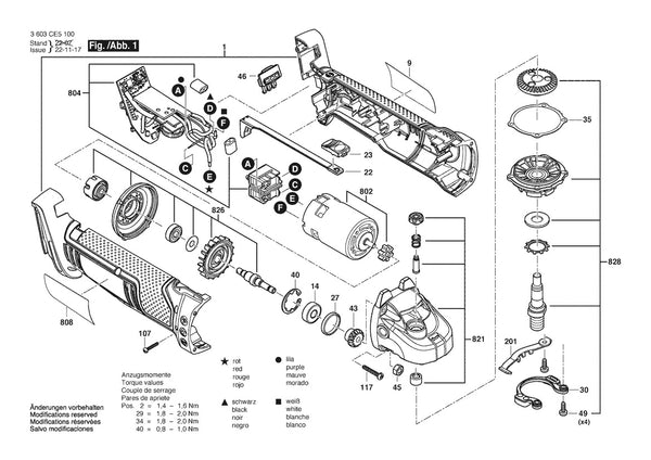 Vue éclatée Bosch AdvancedGrind 18V-80 3 603 CE5 100 - page 1