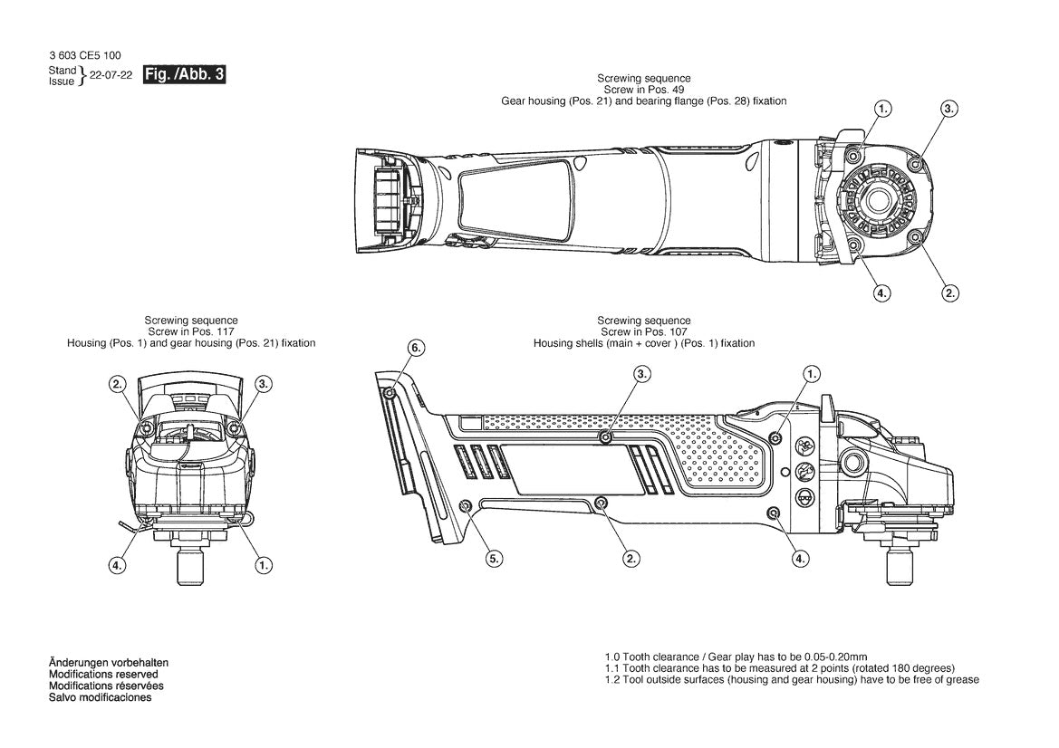 Vue éclatée Bosch AdvancedGrind 18V-80 3 603 CE5 100 - page 3