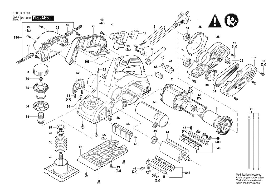 Vue éclatée Bosch PHO20 3 603 CE9 030 - page 1