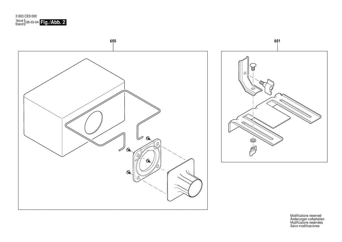 Vue éclatée Bosch PHO20 3 603 CE9 030 - page 2