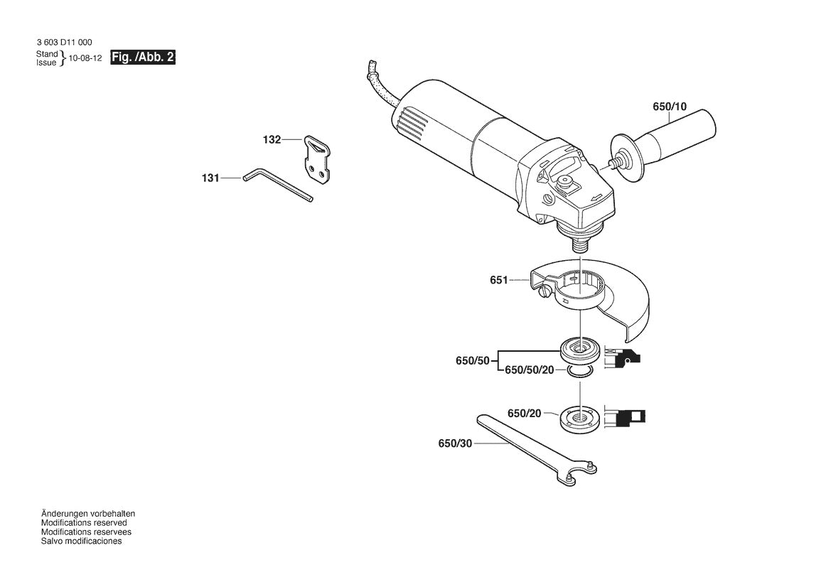 Vue éclatée Bosch PWS 680 - 125 3 603 D11 002 - page 2