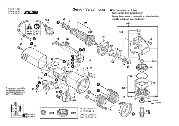 Vue éclatée Bosch PWS 1000 3 603 D11 041 - page 1