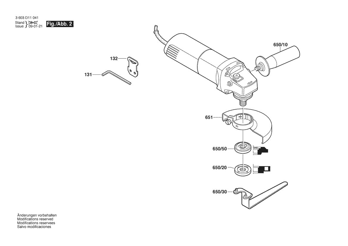 Vue éclatée Bosch PWS 1000 3 603 D11 041 - page 2