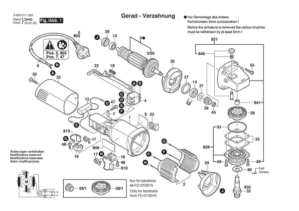 Vue éclatée Bosch PWS 10000 3 603 D11 052 - page 1