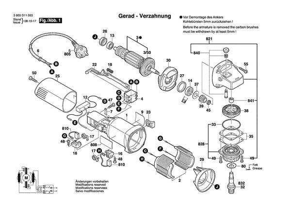 Vue éclatée Bosch PWS 1 3 603 D11 053 - page 1