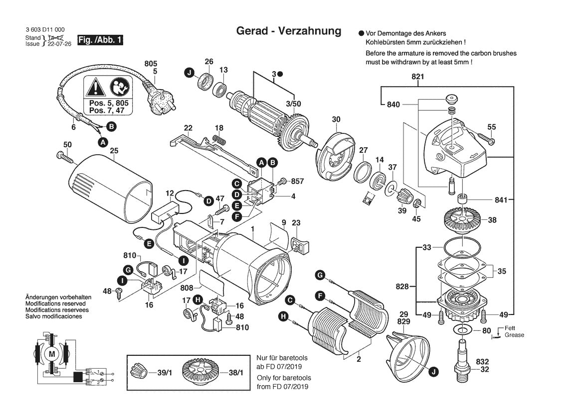 Vue éclatée Bosch PWS 650-125 3 603 D11 0R2 - page 1