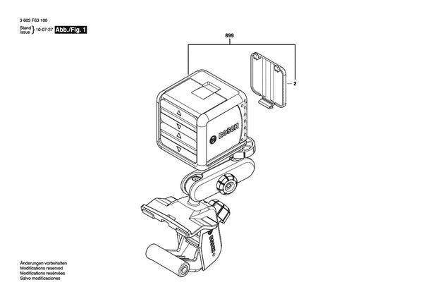 Vue éclatée Bosch 3 603 F63 100 - page 1