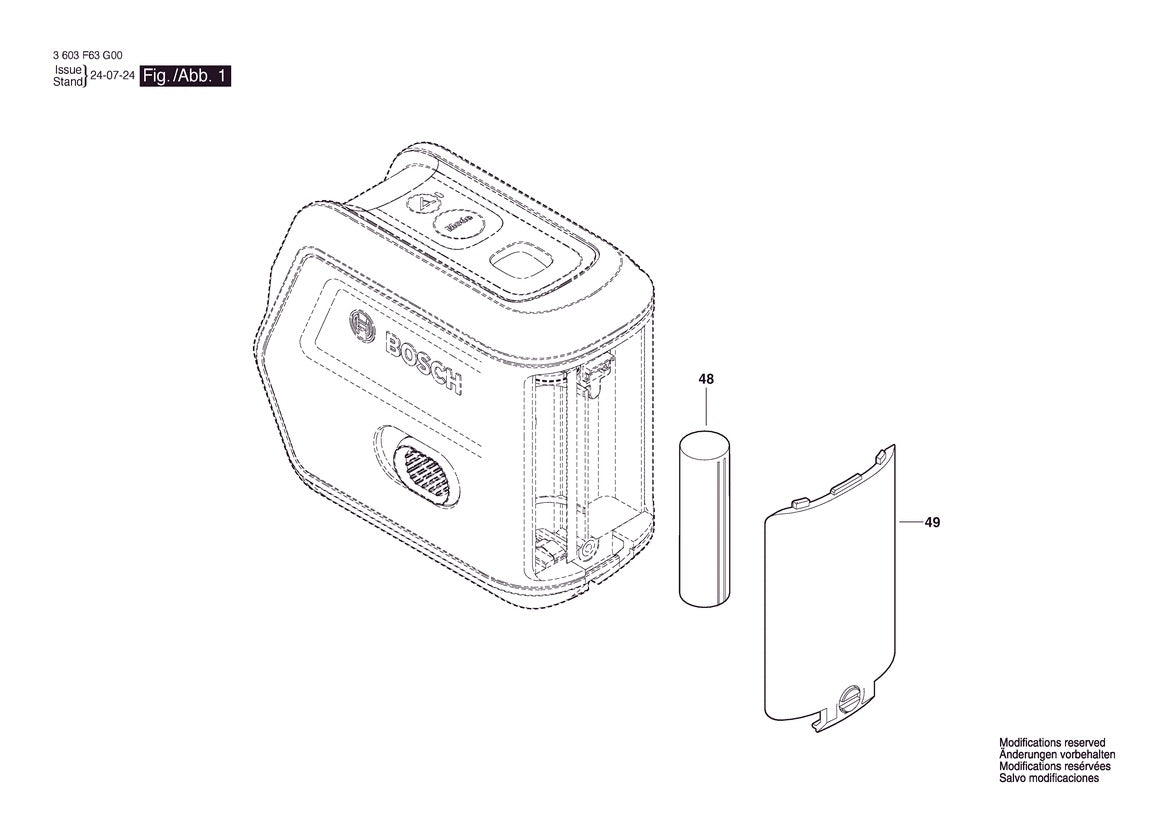 Vue éclatée Bosch AdvancedLevel 2G 3 603 F63 G00 - page 1