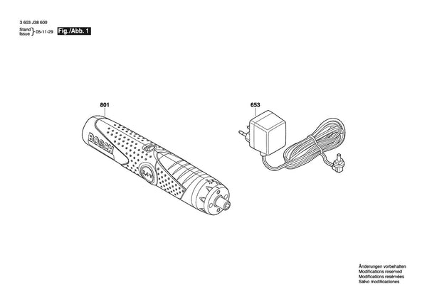 Vue éclatée Bosch PSR 2.4 V 3 603 J38 600 - page 1