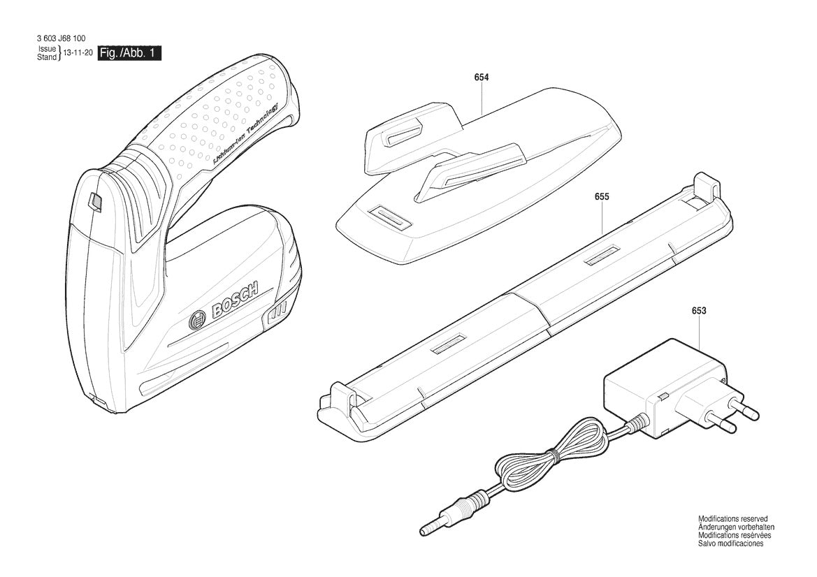 Vue éclatée Bosch PTK 3.6 LI 3 603 J68 100 - page 1