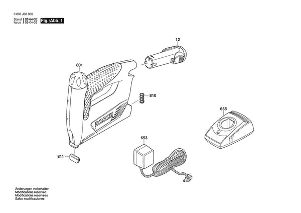 Vue éclatée Bosch PTK 3,6 V 3 603 J68 850 - page 1
