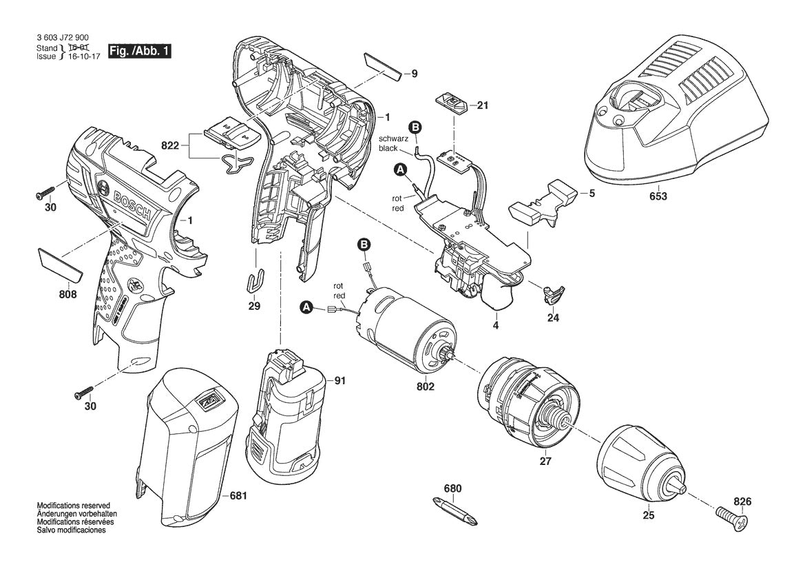 Vue éclatée Bosch EasyDrill 12-2 3 603 J72 903 - page 1