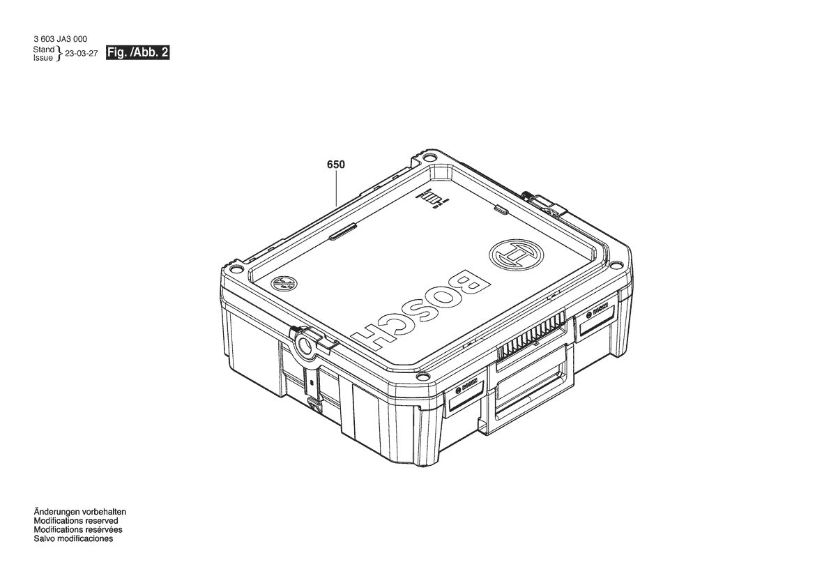 Vue éclatée Bosch PSR 1440 Li-2 3 603 JA3 000 - page 2